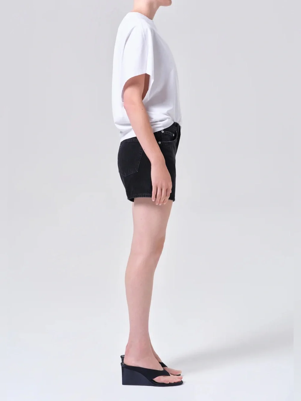 AGOLDE Parker Long Jean Shorts in Phase Black sz 27 4.5